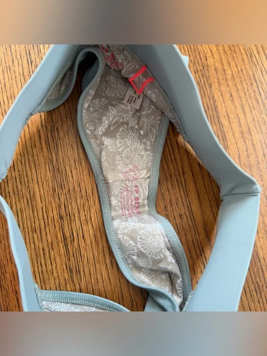 Free People V-Neck Top & Dylan High Waist Bottom in Slate Blue Bikini Swim Set - Picture 4 of 8